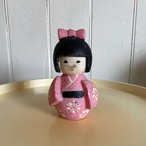 Vintage Kokeshi Doll Candle