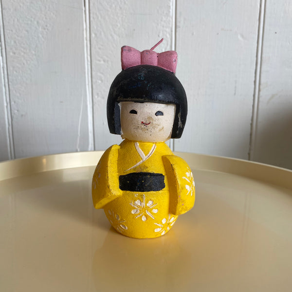 Vintage Kokeshi Doll Candle